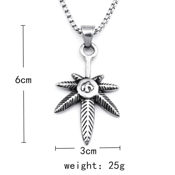 ❤️Retro small hemp leaf maple pendant necklace for women/men, N90201P192 - Picture 7 of 8